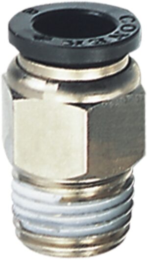 STRAIGHT PUSHIN THREADED 1/4" X 1/4"T NPT CONEK