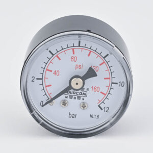 PRESSURE GAUGE 0-12 BAR 1.5" DIAL 1/8" BSP BACK CONNECTION WAIRCOM