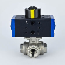SS BALL VALVE WITH D.A. ACTUATOR 1/2" 3 WAY DESIGN CPTORQUE