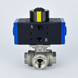 SS BALL VALVE WITH D.A. ACTUATOR 1/2" 3 WAY DESIGN CPTORQUE