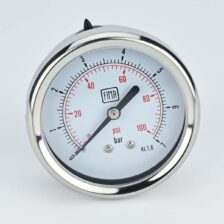 PRESSURE GAUGE 0-7 BAR 2.5" DIAL 1/4" BSP BACK CONNECTION SS CASE BRASS THREAD FIMA