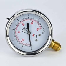 PRESSURE GAUGE 0-7 BAR 2.5" DIAL 1/4" BSP BOTTOM CONNECTION SS CASE BRASS THREAD FIMA