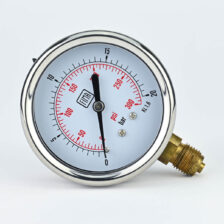 PRESSURE GAUGE 0-20 BAR 2.5" DIAL 1/4" BSP BOTTOM CONNECTION SS CASE BRASS THREAD FIMA
