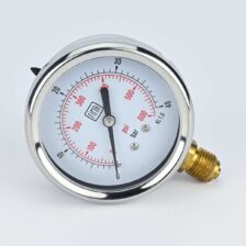 PRESSURE GAUGE 0-40 BAR 2.5" DIAL 1/4" BSP BOTTOM CONNECTION SS CASE BRASS THREAD FIMA