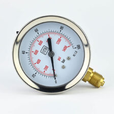 PRESSURE GAUGE 0-100 BAR 2.5" DIAL 1/4" BSP BOTTOM CONNECTION SS CASE BRASS THREAD FIMA
