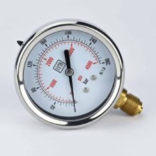 PRESSURE GAUGE 0-280 BAR 2.5" DIAL 1/4" BSP BOTTOM CONNECTION SS CASE BRASS THREAD FIMA