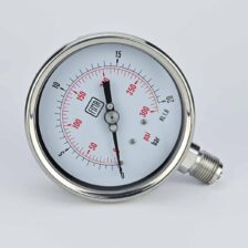 PRESSURE GAUGE 0-20 BAR 4" DIAL 1/2" BSP BOTTOM CONNECTION SS CASE SS THREAD FIMA