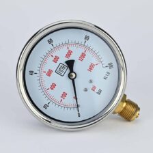 PRESSURE GAUGE 0-100 BAR 4" DIAL 1/2" BSP BOTTOM CONNECTION SS CASE BRASS THREAD FIMA