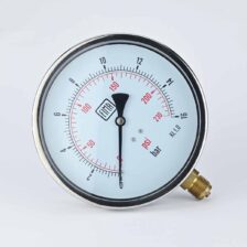 PRESSURE GAUGE 0-16 BAR 6" DIAL 1/2" BSP BOTTOM CONNECTION SS CASE BRASS THREAD FIMA
