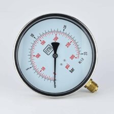 PRESSURE GAUGE 0-20 BAR 6" DIAL 1/2" BSP BOTTOM CONNECTION SS CASE BRASS THREAD FIMA