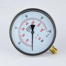 PRESSURE GAUGE 0-100 BAR 6" DIAL 1/2" BSP BOTTOM CONNECTION SS CASE BRASS THREAD FIMA