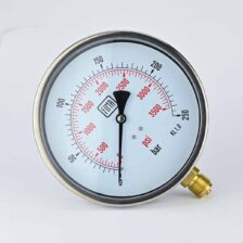 PRESSURE GAUGE 0-250 BAR 6" DIAL 1/2" BSP BOTTOM CONNECTION SS CASE BRASS THREAD FIMA