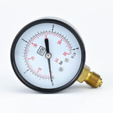 PRESSURE GAUGE 0-4 BAR 2.5" DIAL 1/4" BSP BOTTOM CONNECTION BLACK CASE BRASS THREAD FIMA