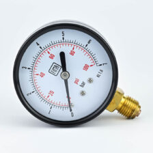 PRESSURE GAUGE 0-7 BAR 2.5" DIAL 1/4" BSP BOTTOM CONNECTION BLACK CASE BRASS THREAD FIMA