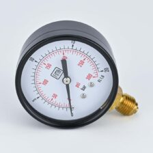 PRESSURE GAUGE 0-20 BAR 2.5" DIAL 1/4" BSP BOTTOM CONNECTION BLACK CASE BRASS THREAD FIMA