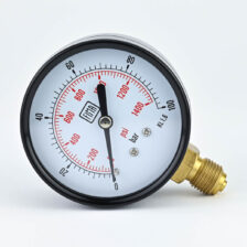 PRESSURE GAUGE 0-100 BAR 2.5" DIAL 1/4" BSP BOTTOM CONNECTION BLACK CASE BRASS THREAD FIMA