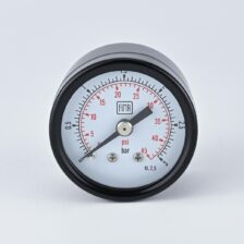 PRESSURE GAUGE 0-3 BAR 1.5" DIAL 1/8" BSP BACK CONNECTION BLACK CASE BRASS THREAD FIMA