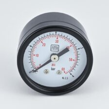 PRESSURE GAUGE 0-4 BAR 1.5" DIAL 1/8" BSP BACK CONNECTION BLACK CASE BRASS THREAD FIMA