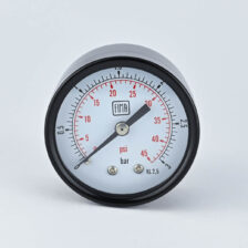 PRESSURE GAUGE 0-3 BAR 2" DIAL 1/4" BSP BACK CONNECTION BLACK CASE BRASS THREAD FIMA