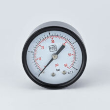 PRESSURE GAUGE 0-4 BAR 2" DIAL 1/4" BSP BACK CONNECTION BLACK CASE BRASS THREAD FIMA