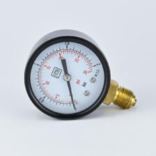 PRESSURE GAUGE 0-2 BAR 2" DIAL 1/4" BSP BOTTOM CONNECTION BLACK CASE BRASS THREAD FIMA