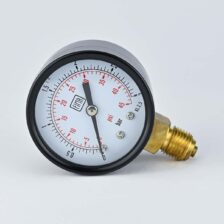 PRESSURE GAUGE 0-3 BAR 2" DIAL 1/4" BSP BOTTOM CONNECTION BLACK CASE BRASS THREAD FIMA