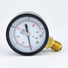 PRESSURE GAUGE 0-4 BAR 2" DIAL 1/4" BSP BOTTOM CONNECTION BLACK CASE BRASS THREAD FIMA