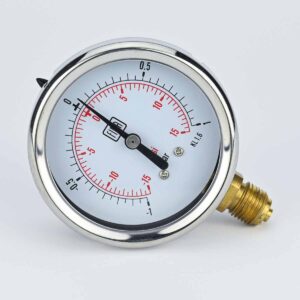 VACUUM GAUGE -1 TO 1 BAR 2.5" DIAL 1/4" BSP BOTTOM CONNECTION SS CASE BRASS THREAD FIMA