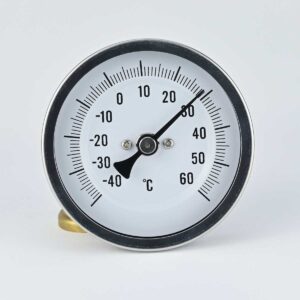 ECONOMIC HVAC BIMETAL THERMOMETER WITH THERMOWELL MODEL 2300 DIA100 -40+60 DEG C BACK CONNECTION AND THREAD IS 1/2"BSP STEM SIZE 8MM X 150MM FIMA