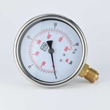 PRESSURE GAUGE 0-40 BAR 4" DIAL 1/2" BSP BOTTOM CONNECTION SS CASE BRASS THREAD FIMA