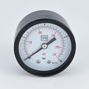 PRESSURE GAUGE 0-16 BAR 2.5" DIAL 1/4" BSP BACK CONNECTION FULL SS FIMA