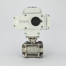 ELECTRIC BALL VALVE 1.5" 3 PCE DESIGN SS BODY PTFF SEAL 24 VAC COVNA