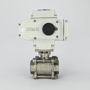 ELECTRIC BALL VALVE 1.5" 3 PCE DESIGN SS BODY PTFF SEAL 24 VAC COVNA