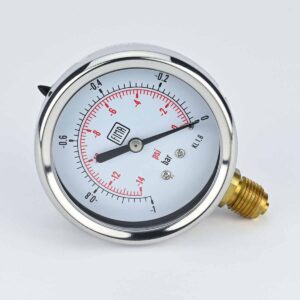 VACUUM GAUGE -1 TO 0 BAR 2.5" DIAL 1/4" BSP BOTTOM CONNECTION SS CASE BRASS THREAD FIMA