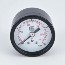 PRESSURE GAUGE 0-16 BAR 1.5" DIAL 1/8" BSP BACK CONNECTION BLACK CASE BRASS THREAD FIMA