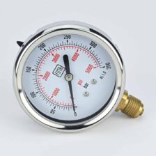 PRESSURE GAUGE 0-350 BAR 2.5" DIAL 1/4" BSP BOTTOM CONNECTION SS CASE BRASS THREAD FIMA