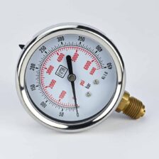 PRESSURE GAUGE 0-450 BAR 2.5" DIAL 1/4" BSP BOTTOM CONNECTION SS CASE BRASS THREAD FIMA