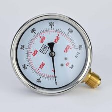 PRESSURE GAUGE 0-700 BAR 4" DIAL 1/2" BSP BOTTOM CONNECTION SS CASE BRASS THREAD FIMA